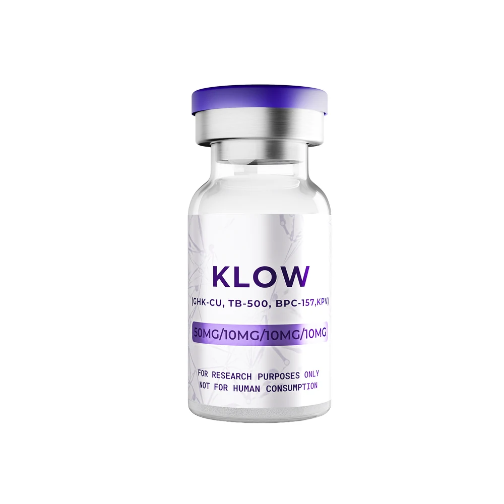 KLOW (GHK-CU, TB-500, BPC-157, KPV) research compound vial